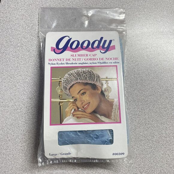Vintage 1993‎ Goody Slumber Cap Size Large Nylon Eyelet Blue Made In USA #00309 - Picture 1 of 4